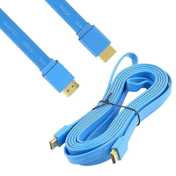 Platt HDMI-kabel för hög hastighet, 3D, DVD, HDTV, 1,5 m, 5 m