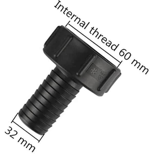 IBC Tank Slange Adapter 60mm Import Grov Gevind Til 32mm Have Slange - Ventil Adapter Slange Tilbehør