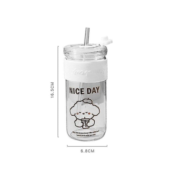 Sød Bubble Tea Bear Vandflaske BPA Free Straw Black