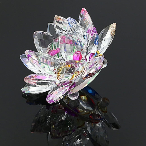 Kristall Lotusblomma - För Heminredning, Perfekt Present Till Födelsedagar, Fester (100mm Flerfärgad)