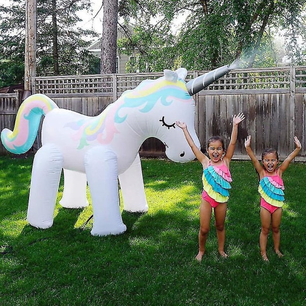 Oppblåsbar Unicorn Sprinkler Utespill for Hage