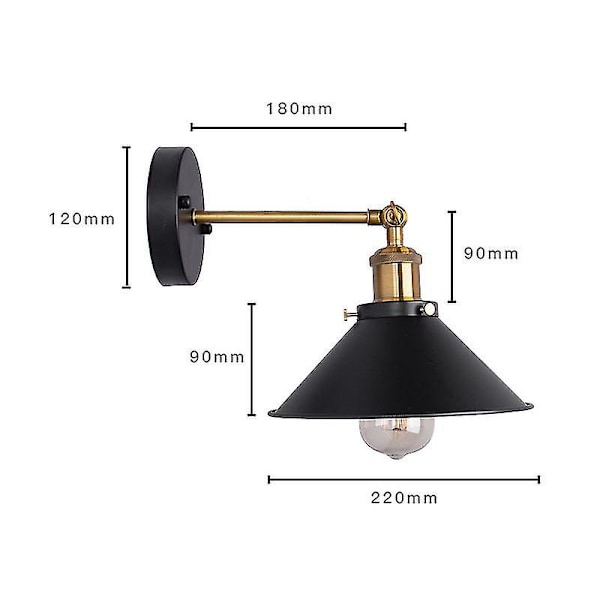 Industriel Vintage Justerbar Jernvægslampe 1pcs