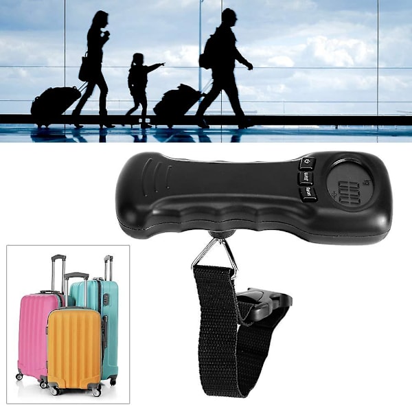 Digital Bagagevåg, 44 kg/97 lb Bärbar Hängande Bagagevåg Med LCD-Digital Display Resa