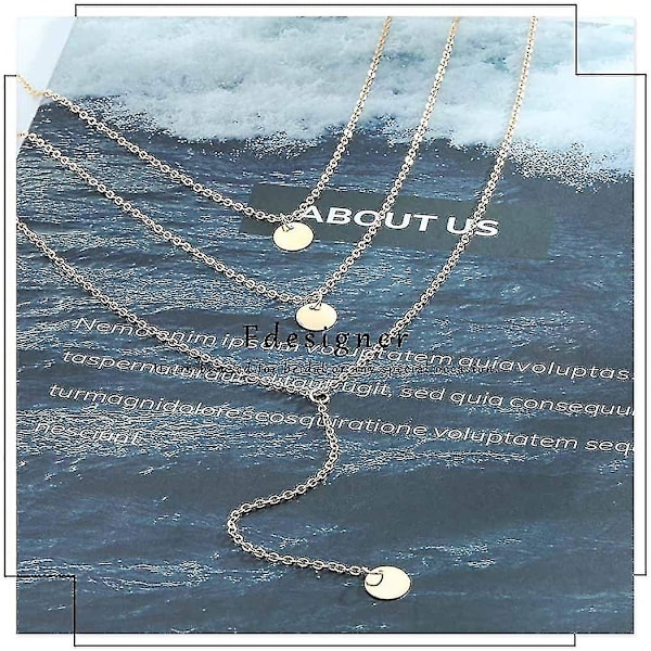 Modelagerat Långt Halsband Myntberlock Halsband Kedja Charm Halsband Smycken För Kvinnor Och Flickor Cy-yuhao