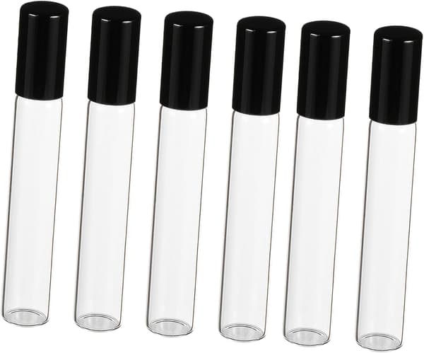 6 st påfyllningsbara tomma eteriska oljeflaskor i glas, underförpackningsflaska