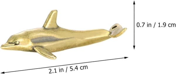Retro solid messing delfin nøkkelring sjarm, miniatyr havdyr anheng for DIY smykkelaging