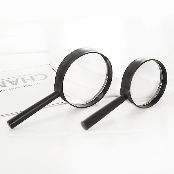 Handhållen förstoringsglas | 5x förstoring, svart (2-pack)