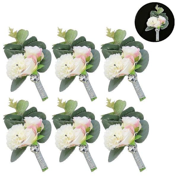 Keinotekoinen ruusun silkki kukka boutonniere corsage häät prom
