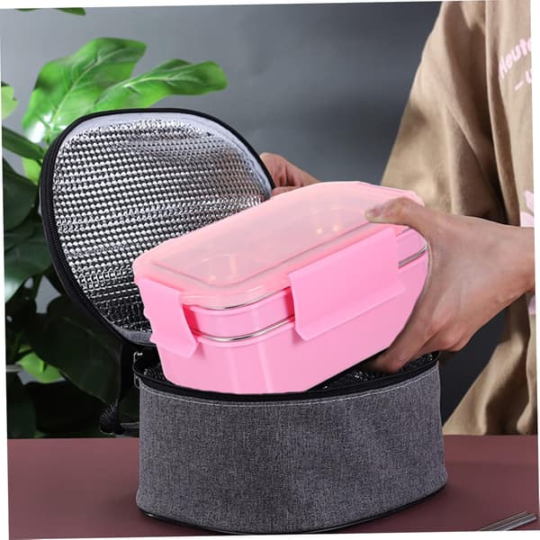 Isolerad Bento Lunchlåda Tätningslock 304 Rostfritt Stål Plast Delad Serveringsbricka Bärbar