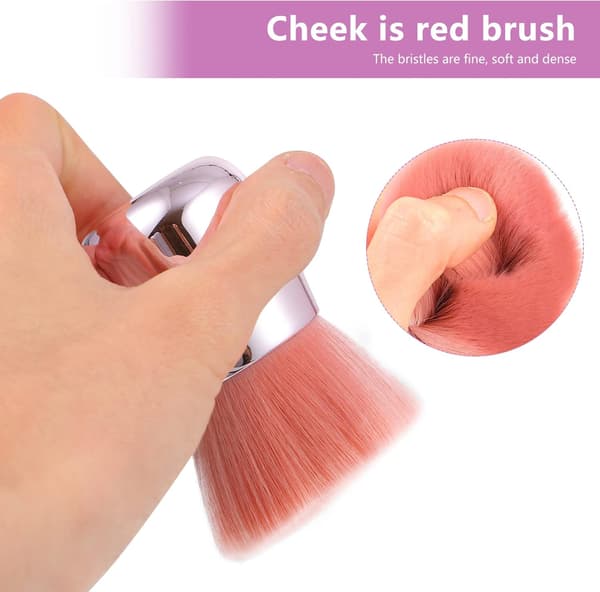 Fluffy løs pudderbørste til skånsom påføring Multifunktionel makeupbørste Flade børster til ansigtspudder og blush