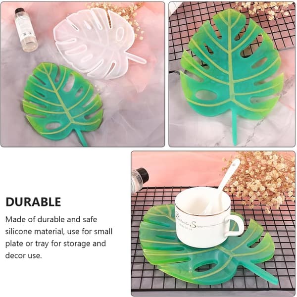 Krystalllimform DIY Coaster Making Model Silikonform for Epoksyharpiks Bladformer Enkel