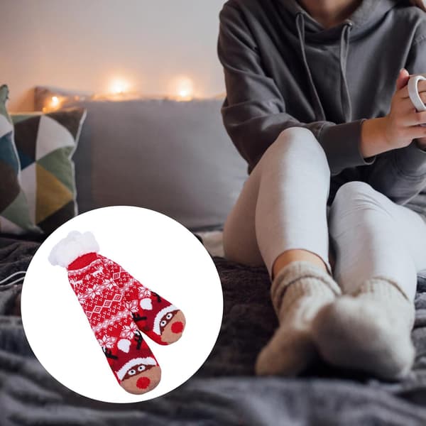 Julestrømper til kvinder Mellemlange varme fortykkede gulvstrømper til efterår vinter hjemme sovekomfort