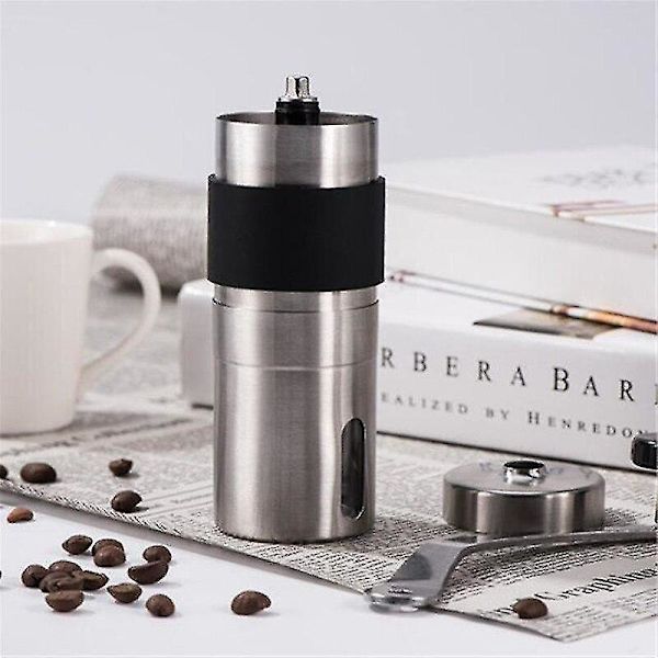 Silver Kaffekvarn Mini Rostfritt Stål Handgjord Bönkvarn