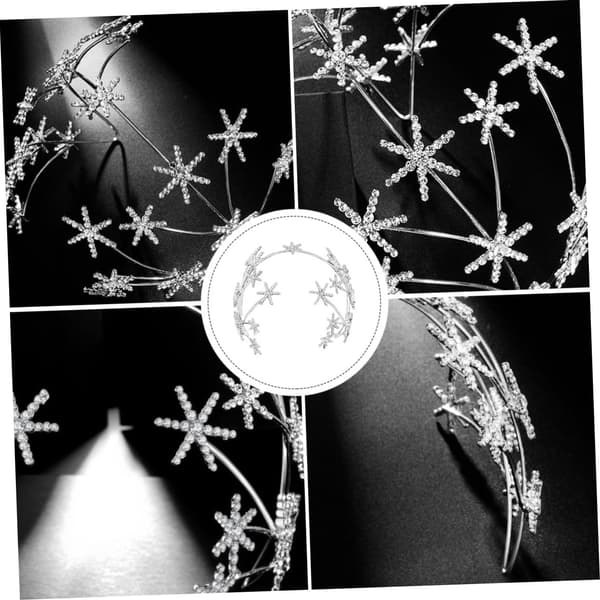 Stjernedekor Brudekrone Tiara Elegant Rhinestone Bryllupshodeplagg Hårpynt