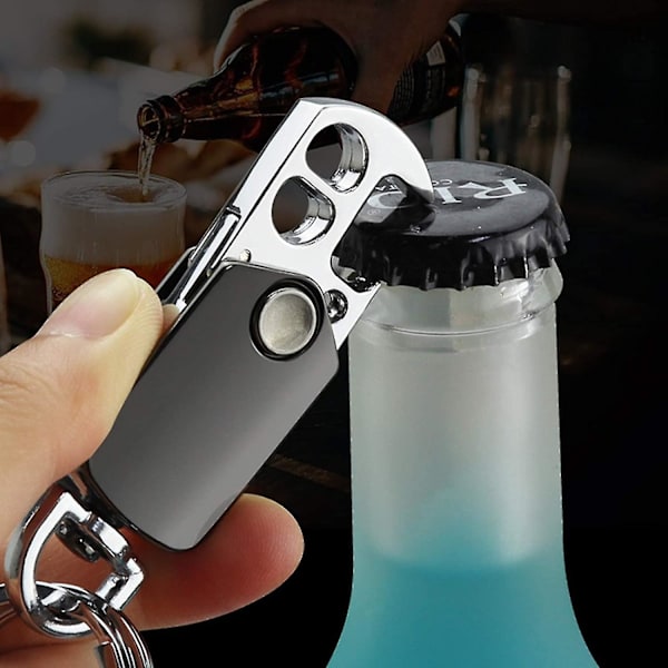 2 stk Personlige Nøkkelringer i Metall for Menn, Fingertuppflaskeåpner / Spinner
