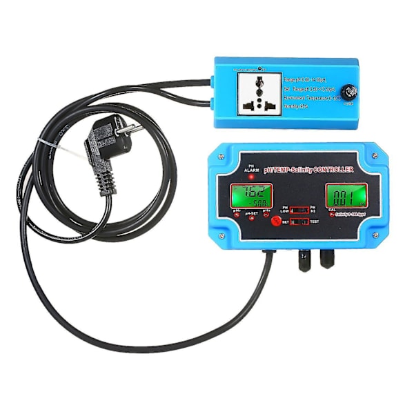 230V 3-i-1 pH/Salthalt/Temperatur Vattenkvalitetsdetektor