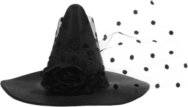 Miniatyr nettingheksehue for Halloween Cosplay Lite festhodeplagg tilbehør