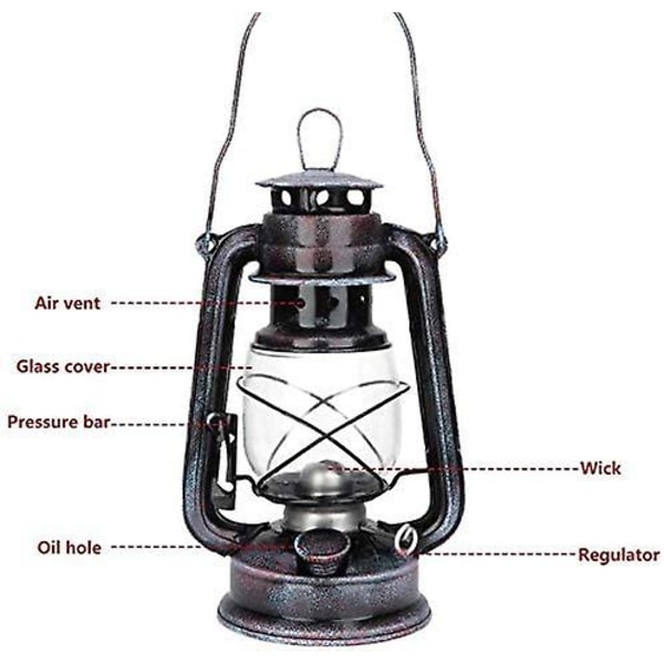 Retro Lantern Petroleum Lampe, Hyggelig Have Lanterne Med Justerbar