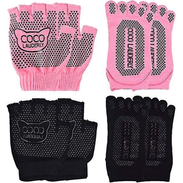 2pcs Yoga Socks Gloves Set Anti-slip Fitness Non-slip Accessory