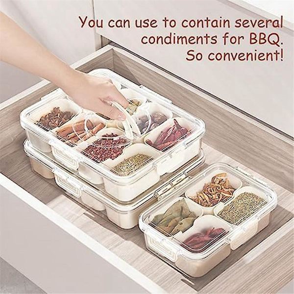 Delad Serveringsbricka med Lock och Handtag Snackle Box Charcuterie Behållare Bärbar Snackbricka O