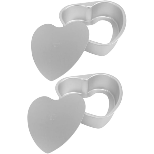 2 stk. Hjerteformet kageform med aftagelig bund til bagning, aluminiumslegering, non-stick