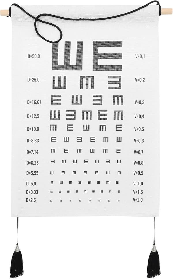 Visuell testtabell Hängande väggdekor för arbetsplats och klassrum, polyester-bomullsmaterial