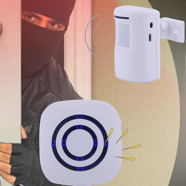 Trådlös Digital Dörrklocka Pir-Sensor Infraröd Alarmklocka
