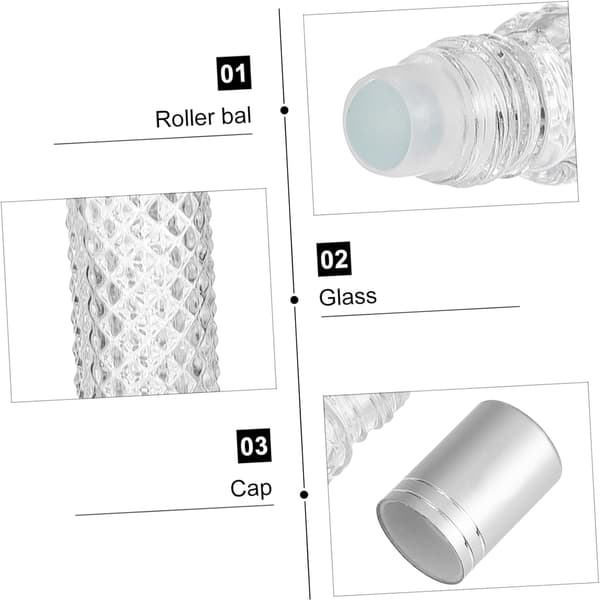 Påfyllningsbara eteriska oljeflaskor i glas med roll-on, bärbara roll-on-behållare 8 st