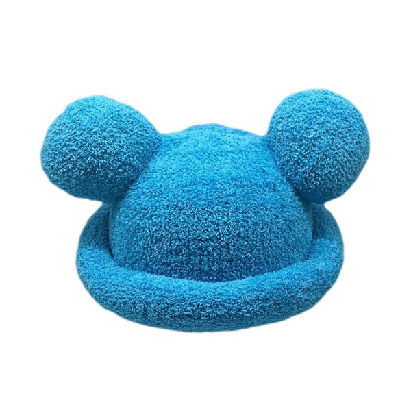 Voksen Tegneserie Bjørnøreformet Polyester Spandhat Fluffy Plys Vinterhue Blue