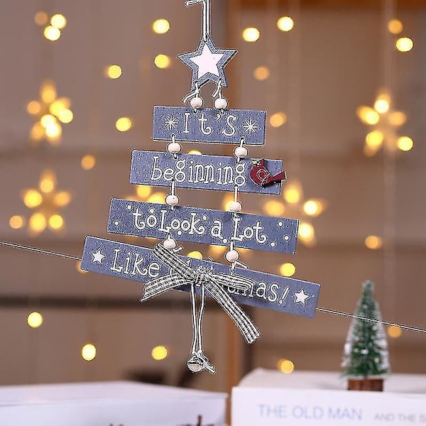 Julgranspynt i Trä med Klockor Grå