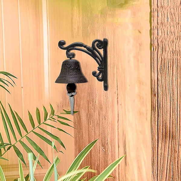 Retro antikk støpejern fugl dørklokke hengende vegg dørklokke Antikk dekorativ klokke for innendørs utendørs gårdshus stil dekorativ hånd dørklokke