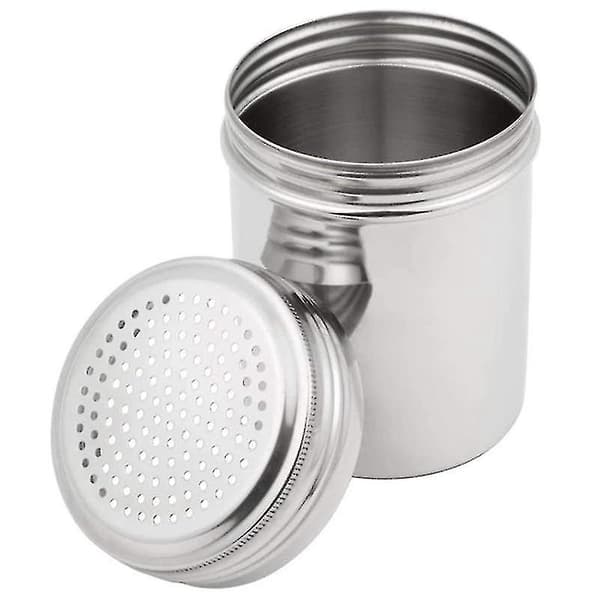 (sett med 2) Dredge Shakers 10 Oz, Rustfritt Stål Krydder Shaker Baking