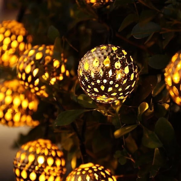Solar Marockanska String Lights Christmas Ball Fairy 6,5m