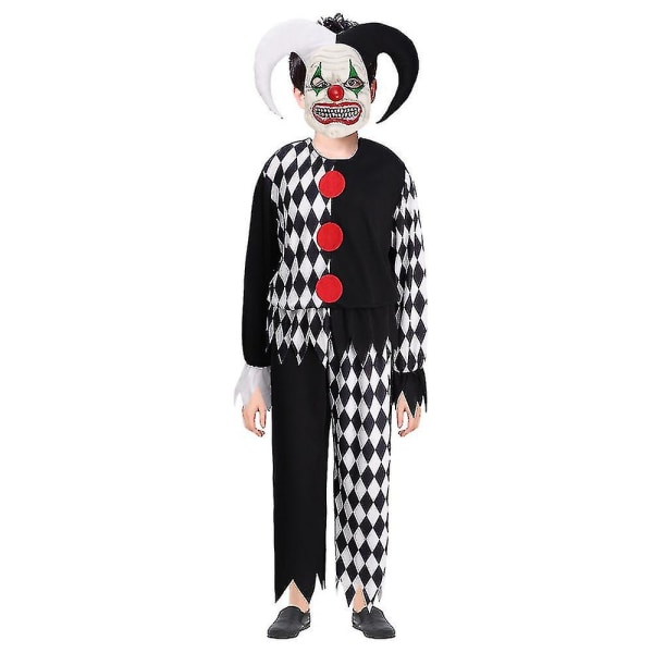 Performance Set Barn Pojkar Flickor Creepy Fancy Up Jumpsuit Mask Huvudbonader Outfits Gi 4-6 Years