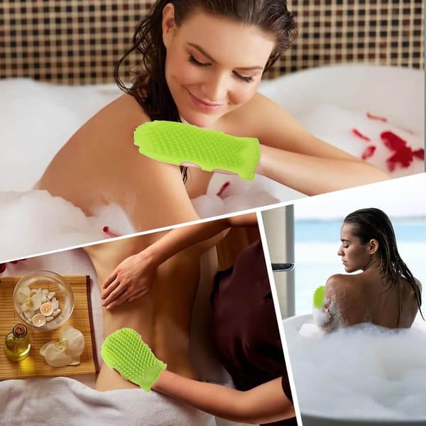 Silikon Massageborste Kroppsskrubber Platt Design för Exfolierande Duschbruk