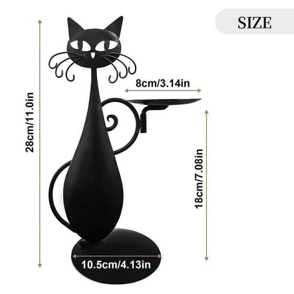 2023 Black Cat Ljushållare Pillar Candle Led Flameless Hot