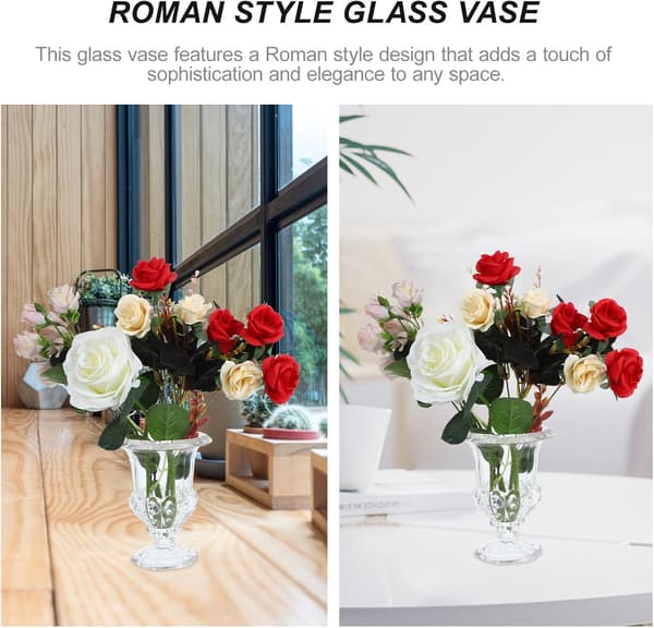 Elegant glasurna vas med hög basdesign Liten och mångsidig dekorativ glasvas