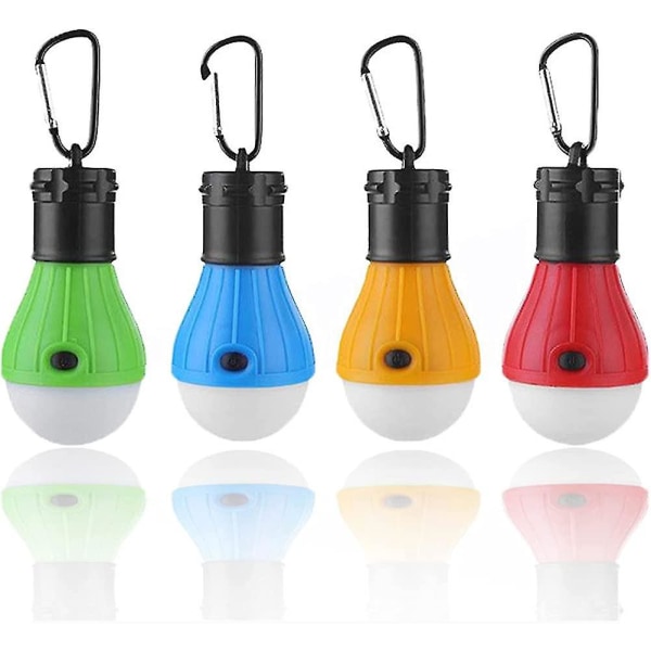 Campinglampa 4 delar vattentät tältlampa Bärbar LED-lampa med snappkrok Present