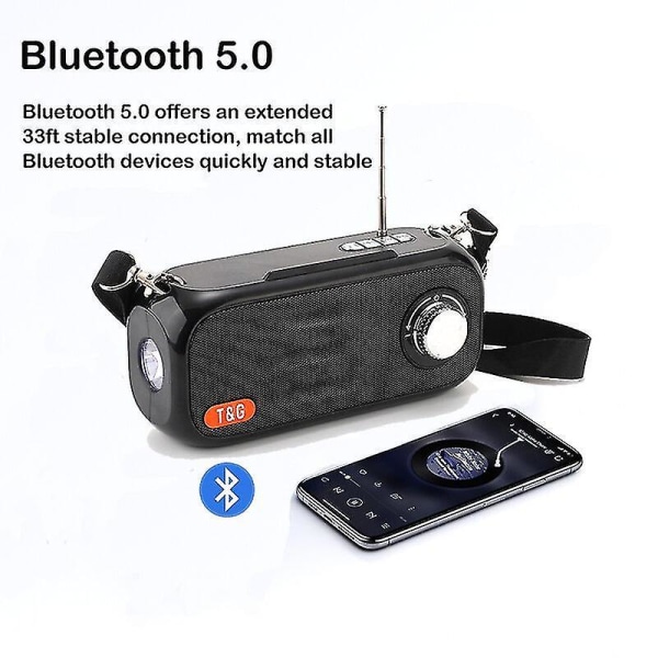 Bärbar Bluetooth högtalare Solar Charge FM-radio