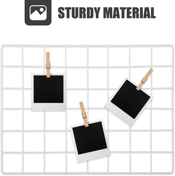 4 stk. jernveggnettpaneler Bildeoppbevaringsholder med solid multifunksjonell design og stilig nettstruktur