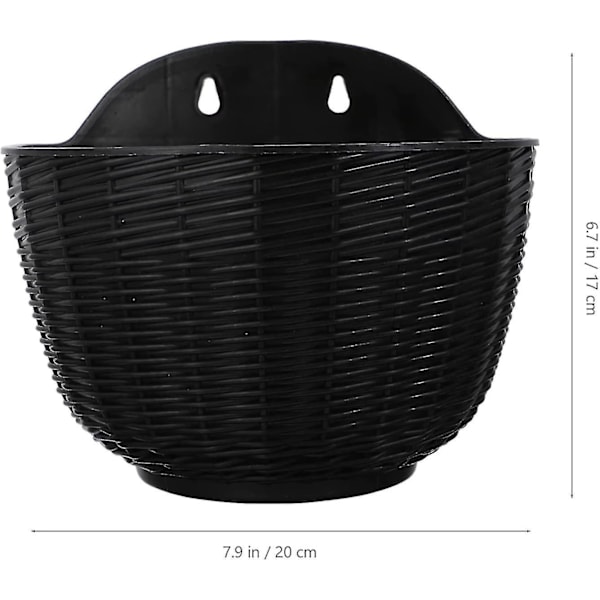 Vægmonterede Planteholdere, Plastik Hængende Blomsterpotter med Kroge Sort T-yuhao Black