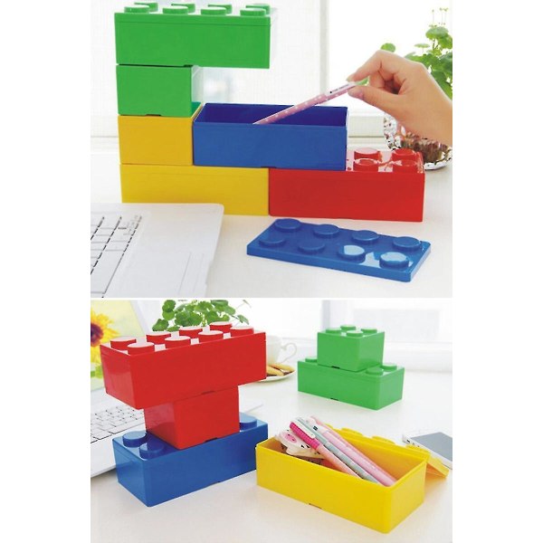 Square Plastic Storage Box Building Blocks Stackable