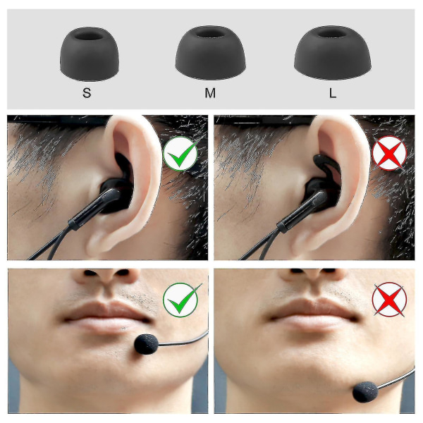 Domarheadset, in-ear hörlurar med mikrofonersättning för V6 Pro/ V6c/ V4 Plus/ V4c Plus/