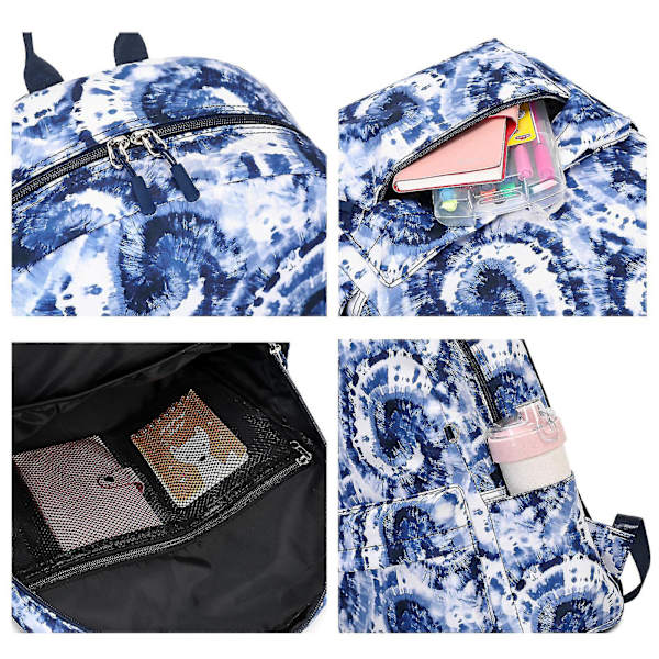 Resväska Ryggsäck Skolryggsäckar Isolerad Lunchpåse Mode Casual 3-pack Student Picknick Rosa Pennfodral För Flickor blue