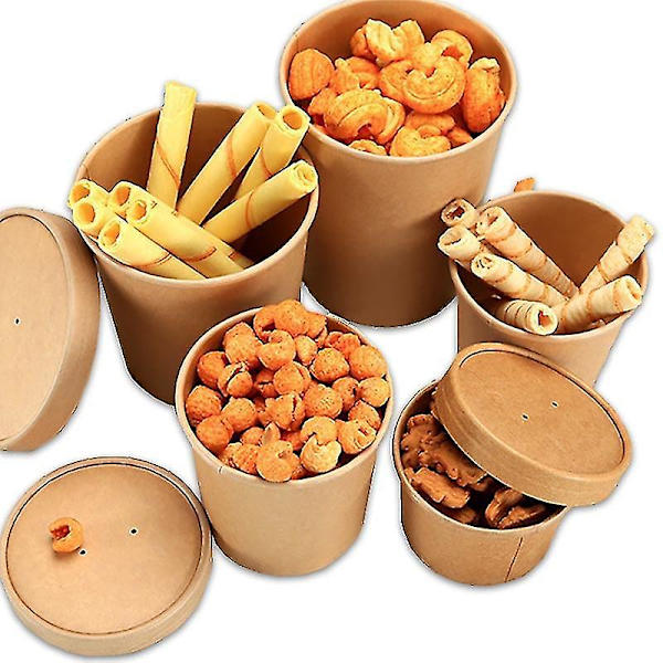 50 stk Store Kapasitets Engangs Kraftpapir Bolles Lopp