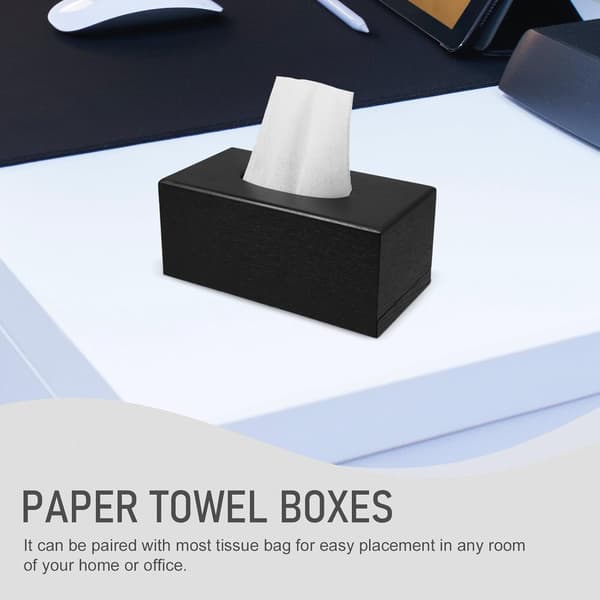Træservietboks Servietholder Sort Rektangulær 23x12x10cm