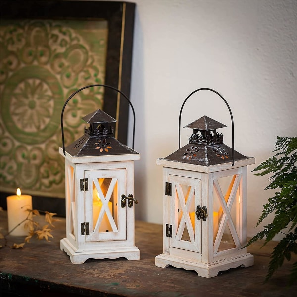 Trelykt vintage lysestake dekorative stearinlyslykter for rustikk bryllup midtpunkt