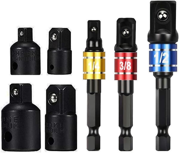 Adapter Sokkel 1/2 3/8 1/4 Hex Bor Bits Adapter Sæt Reducer Møtrik Nøgle Sokkel Adapter