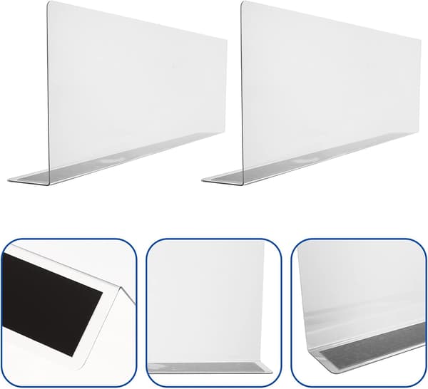 2 stk magnetisk stripe sidepanel PVC hylleavdelere form for supermarked organisering hyller butikklagring