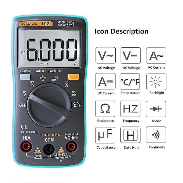 Digitaalinen monimittari RM102 101 Richmeters 409b